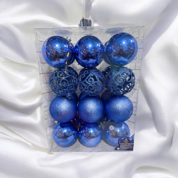 Набір куль 8см Упаковка 24шт. (сині)